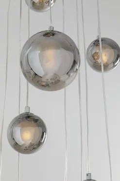 Lampa Wisząca Klosze Szklane Chromowe 12xG9 200 Cm*KARE Design Online