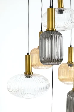 Lampa Wisząca Klosze Szklane Oprawki Złote Ø80 Cm*KARE Design