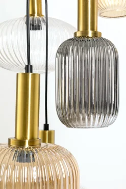 Lampa Wisząca Klosze Szklane Oprawki Złote Ø80 Cm*KARE Design