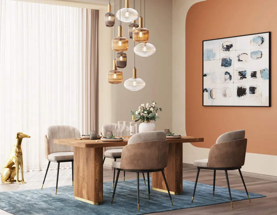 Lampa Wisząca Klosze Szklane Oprawki Złote Ø80 Cm*KARE Design