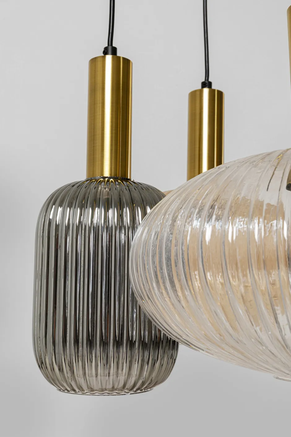 Lampa Wisząca Klosze Szklane Oprawki Złote Ø50 Cm*KARE Design Discount