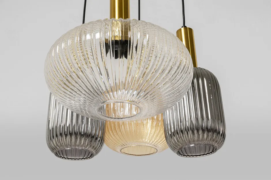 Lampa Wisząca Klosze Szklane Oprawki Złote Ø50 Cm*KARE Design Discount