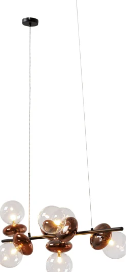 Lampa Wisząca Klosze Szklane Transparentne I Miedziane 115 Cm*KARE Design Discount