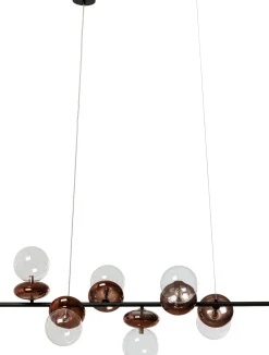 Lampa Wisząca Klosze Szklane Transparentne I Miedziane 115 Cm*KARE Design Discount