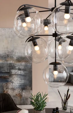 Lampa Wisząca Lasmina 91x110 Cm Czarna - Klosze Szklane*KARE Design Best