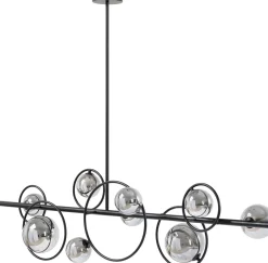 Lampa Wisząca Nad Stół Czarna Klosze Szklane G9 110 Cm*KARE Design Hot