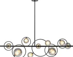 Lampa Wisząca Nad Stół Czarna Klosze Szklane G9 110 Cm*KARE Design Hot