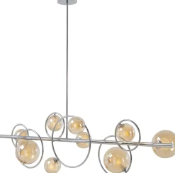 Lampa Wisząca Nad Stół Srebrna Klosze Szklane G9 110 Cm*KARE Design Hot