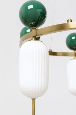 Lampa Wisząca Nowoczesna Złota Klosze Szklane Białe Ø68 Cm*KARE Design New
