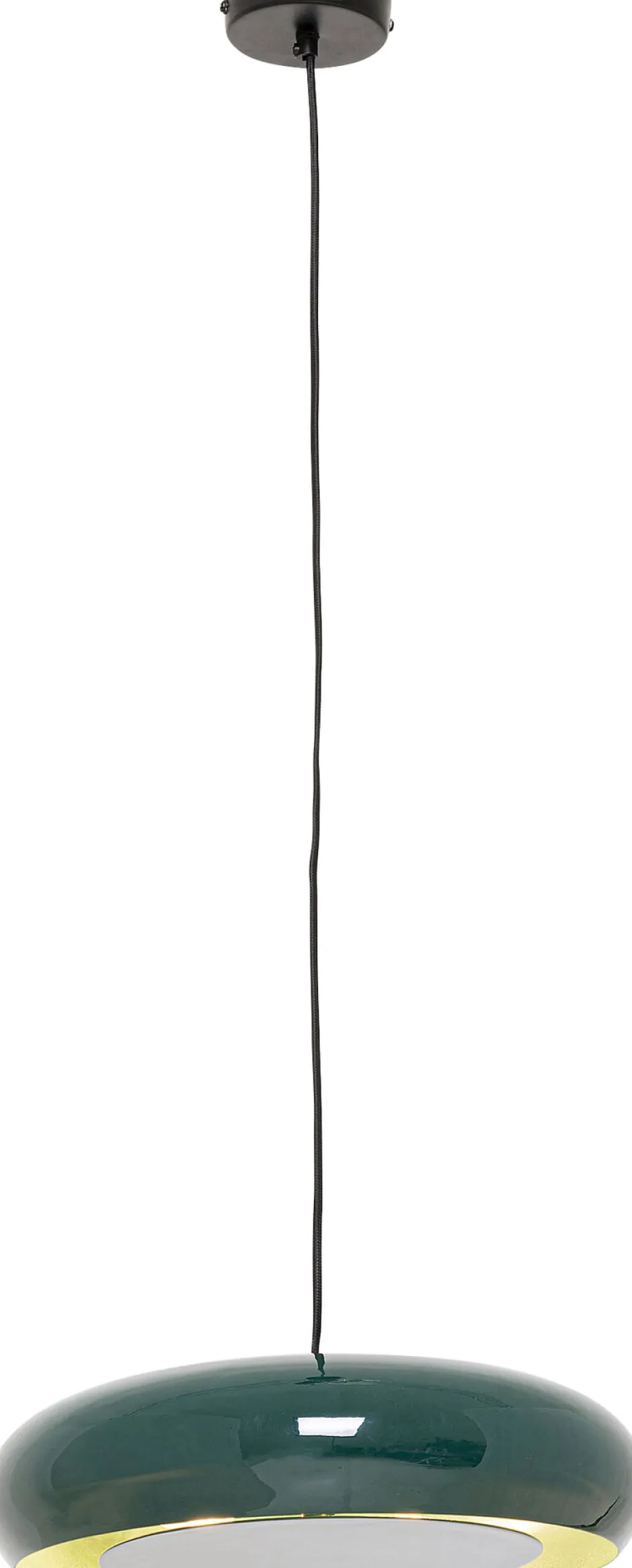 Lampa Wisząca Okrągła Ciemnozielona Stal Emaliowana Ø38 Cm*KARE Design