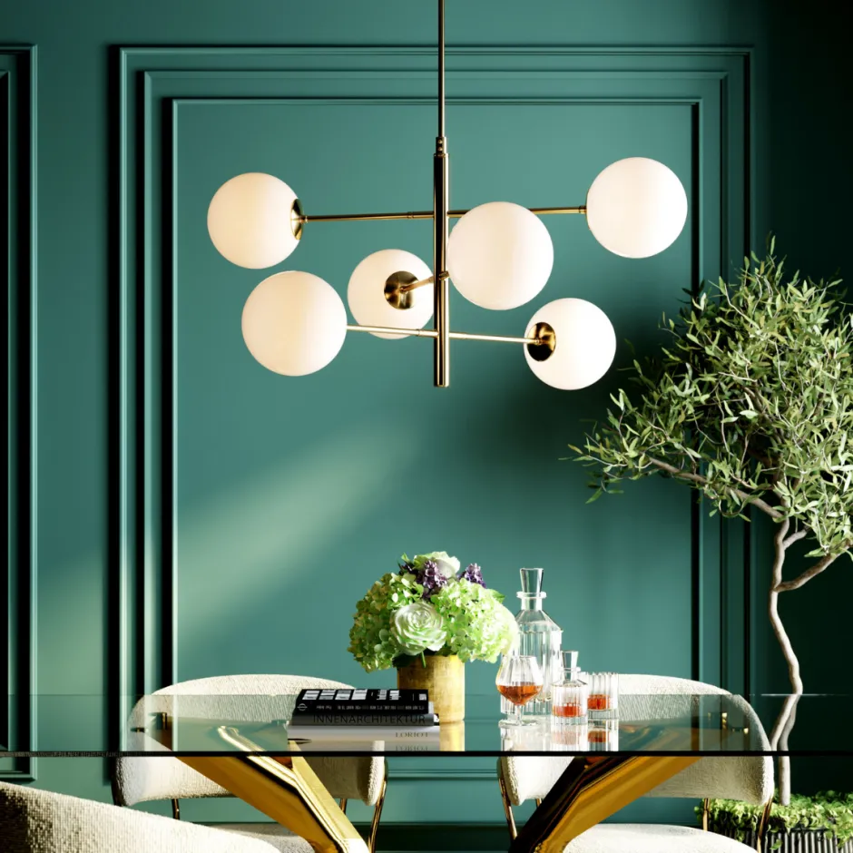 Lampa Wisząca Planets 105x95 Cm Biało-złota*KARE Design Outlet