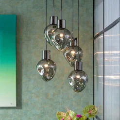 Lampa Wisząca Przydymiona 5L Stal I Szkło Ø50x160 Cm*KARE Design