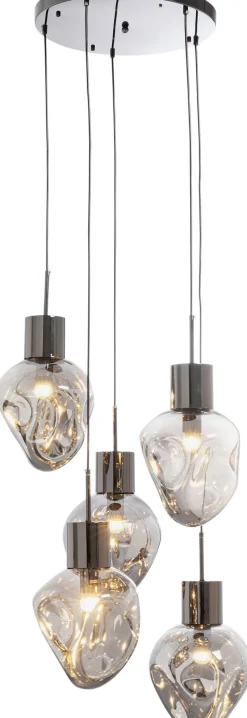 Lampa Wisząca Przydymiona 5L Stal I Szkło Ø50x160 Cm*KARE Design