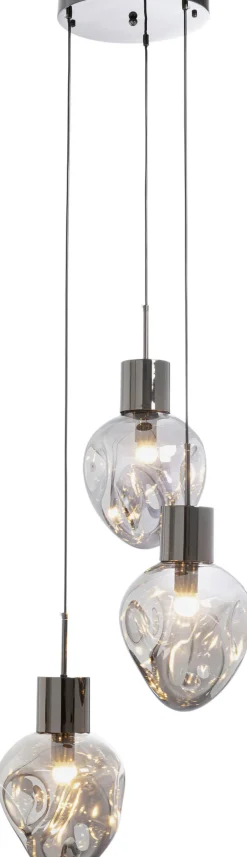 Lampa Wisząca Przydymiona 3L Stal I Szkło Ø45x160 Cm*KARE Design New