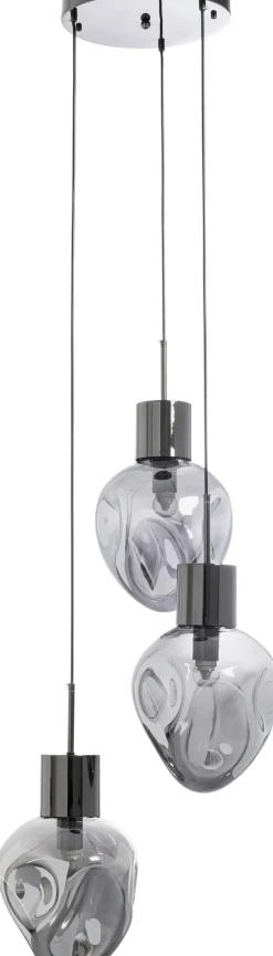 Lampa Wisząca Przydymiona 3L Stal I Szkło Ø45x160 Cm*KARE Design New
