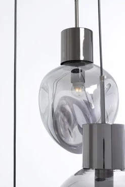 Lampa Wisząca Przydymiona 3L Stal I Szkło Ø45x160 Cm*KARE Design New