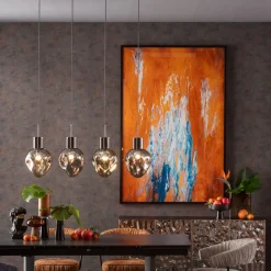 Lampa Wisząca Przydymiona 4L Stal I Szkło 110 Cm*KARE Design Sale