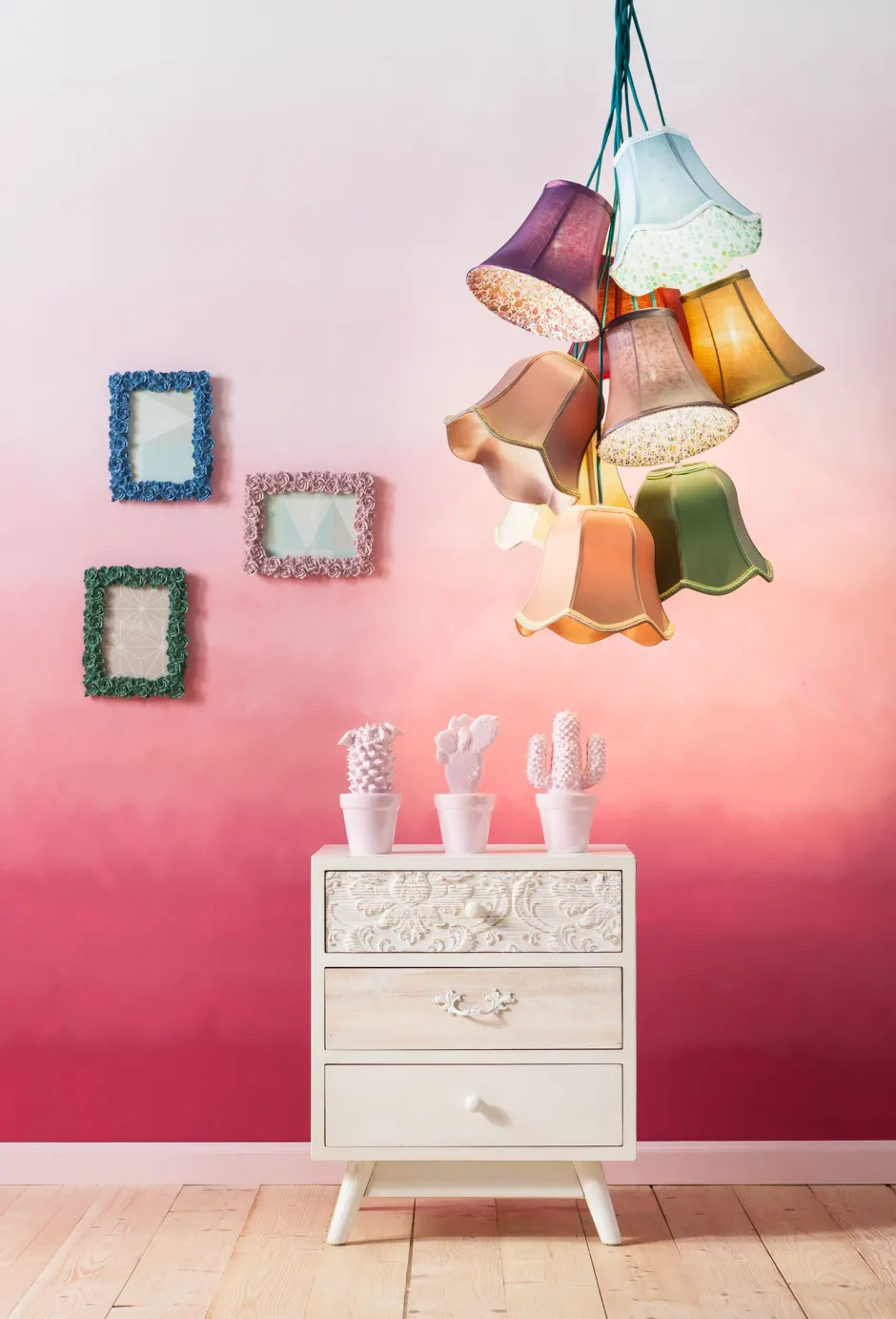 Lampa Wisząca Saloon Flowers 9L 60x110 Cm Kolorowa*KARE Design Online