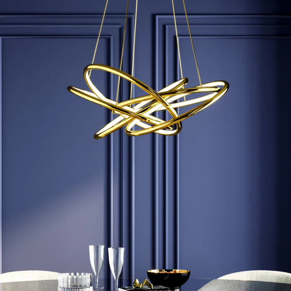 Lampa Wisząca Saturn LED 75x150 Cm Złota*KARE Design New