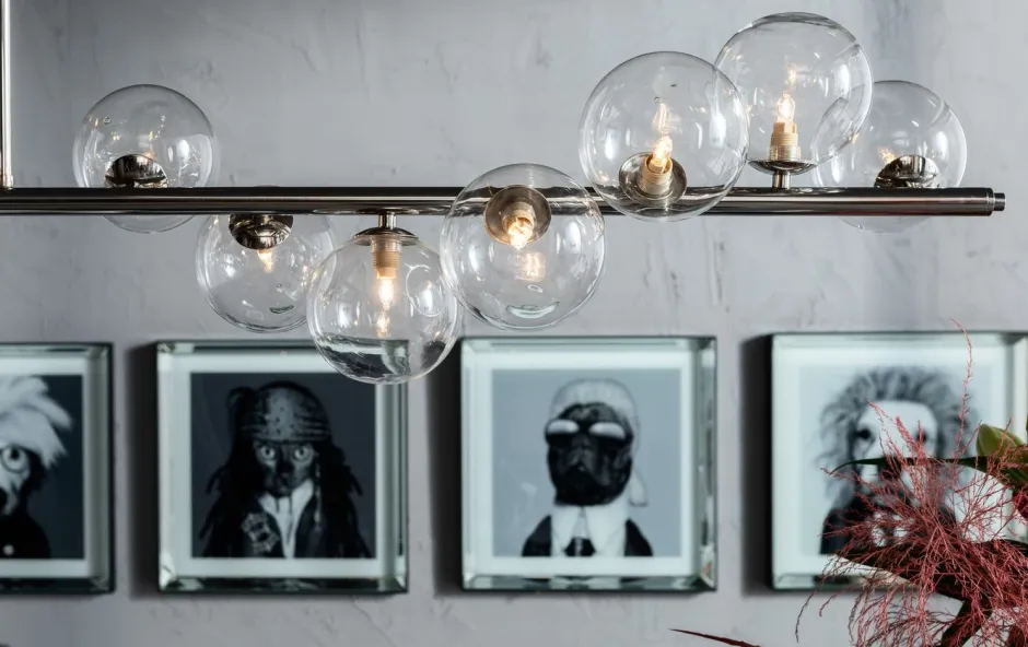 Lampa Wisząca Scala Balls 155x138 Cm Chromowa*KARE Design Best