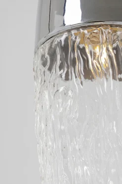Lampa Wisząca Stal Chromowana Klosz Szklany Transparentny Ø17x60 Cm*KARE Design Outlet