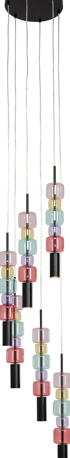 Lampa Wisząca Stal Czarna I Kolorowe Szkło Ø41x160 Cm*KARE Design Clearance