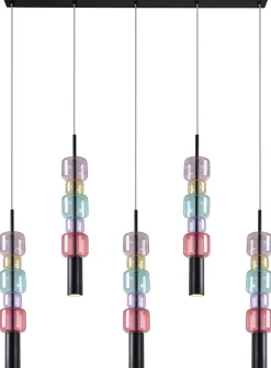 Lampa Wisząca Stal Czarna I Kolorowe Szkło 100x61 Cm*KARE Design