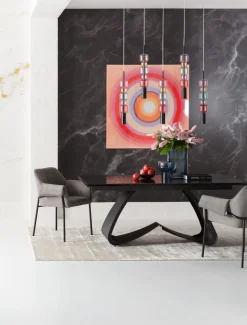 Lampa Wisząca Stal Czarna I Kolorowe Szkło 100x61 Cm*KARE Design