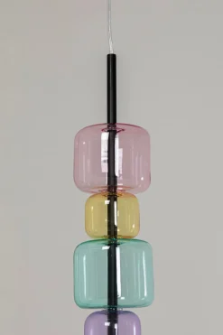 Lampa Wisząca Stal Czarna I Kolorowe Szkło 70x61 Cm*KARE Design Sale
