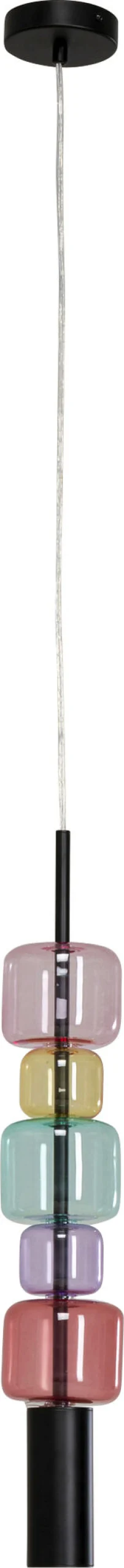 Lampa Wisząca Stal Czarna I Kolorowe Szkło Ø10x61 Cm*KARE Design Hot