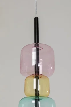 Lampa Wisząca Stal Czarna I Kolorowe Szkło Ø10x61 Cm*KARE Design Hot
