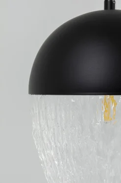 Lampa Wisząca Stal Czarna Klosz Szklany Transparentny Ø20x30 Cm*KARE Design Discount