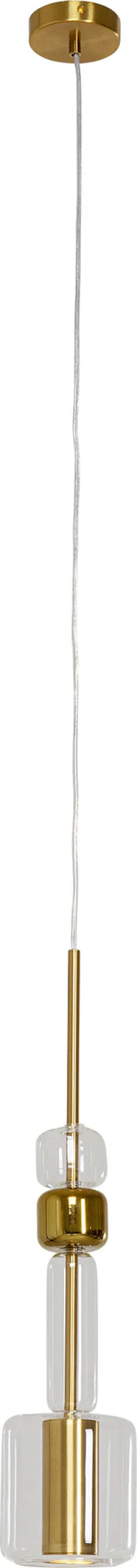 Lampa Wisząca Stal I Szkło Kolor Transparentny I Złoty Ø13x60 Cm*KARE Design Discount