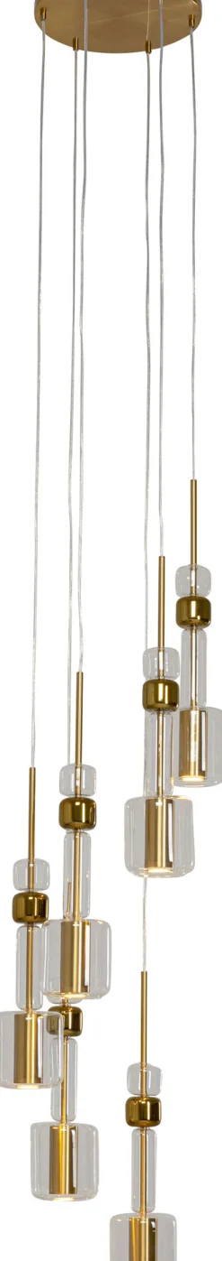 Lampa Wisząca Stal I Szkło Kolor Transparentny I Złoty Ø44x160 Cm*KARE Design New