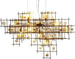 Lampa Wisząca Stone Mobile 100x61 Cm Złota*KARE Design Best