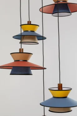 Lampa Wisząca Z Kolorowymi Kloszami Podsufitka Czarna Ø87 Cm*KARE Design Outlet