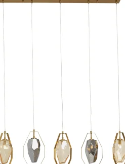 Lampa Wisząca Złota Klosze Szklane 5xG9 110 Cm*KARE Design Best