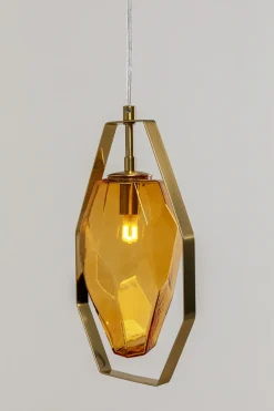 Lampa Wisząca Złota Klosz Szklany G9 17x120 Cm*KARE Design