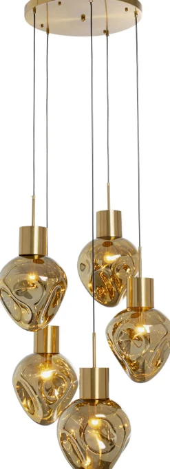 Lampa Wisząca Złota 5L Stal I Szkło Ø50x160 Cm*KARE Design Hot