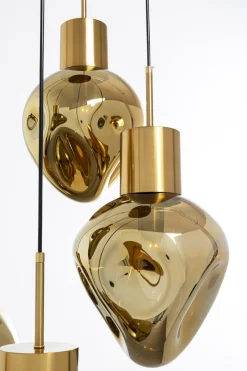 Lampa Wisząca Złota 5L Stal I Szkło Ø50x160 Cm*KARE Design Hot