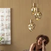 Lampa Wisząca Złota 3L Stal I Szkło Ø45x160 Cm*KARE Design Clearance
