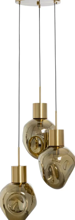 Lampa Wisząca Złota 3L Stal I Szkło Ø45x160 Cm*KARE Design Clearance