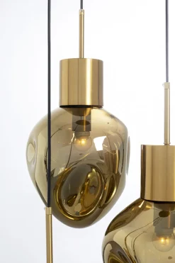 Lampa Wisząca Złota 3L Stal I Szkło Ø45x160 Cm*KARE Design Clearance