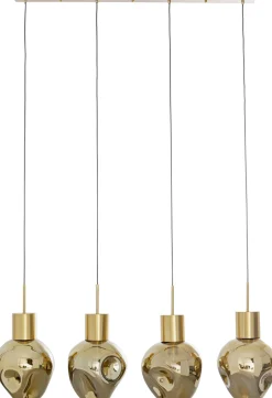 Lampa Wisząca Złota 4L Stal I Szkło 110 Cm*KARE Design Hot