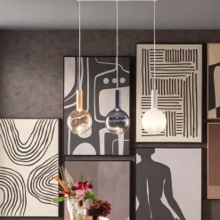 Lampa Wisząca Z 3 Szklanymi Kloszami W Różnych Kolorach 99 Cm*KARE Design Outlet