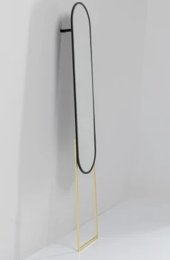 Lustro Alice 32x175 Cm Rama Czarno-złota*KARE Design Outlet