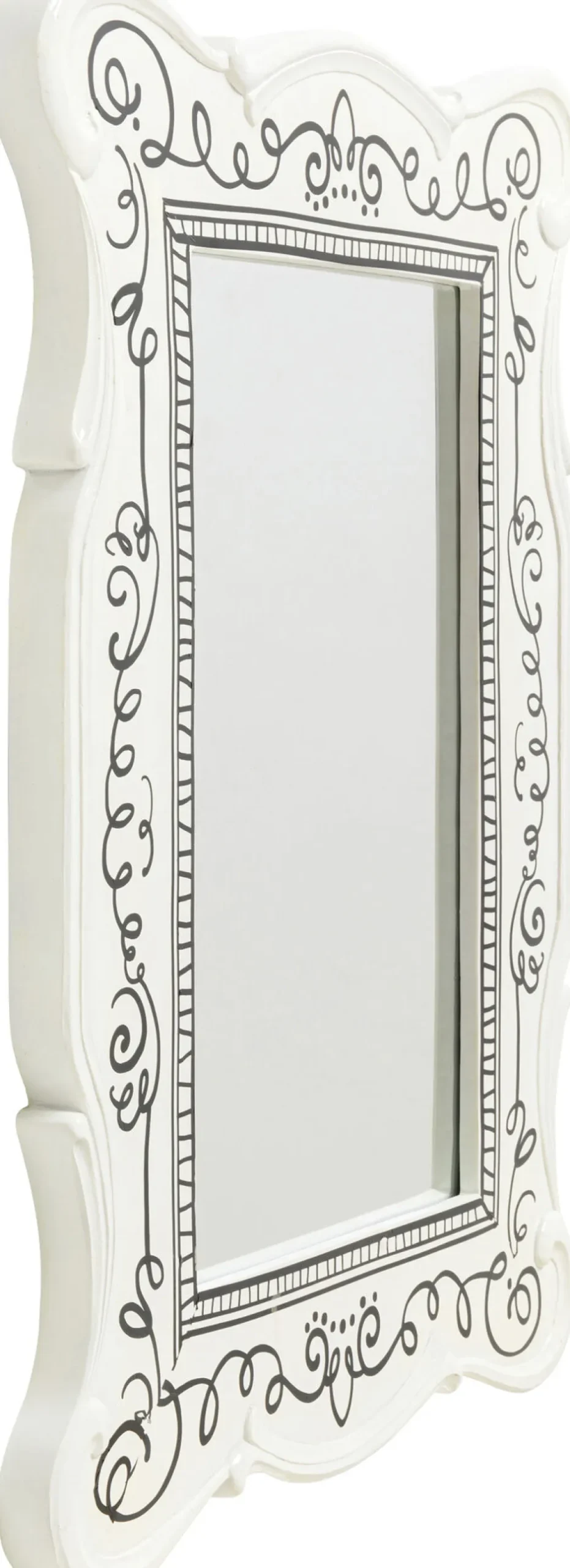 Lustro Białe Z Czarnymi Wzorami Kształt Klasyczny 50x67 Cm*KARE Design Discount