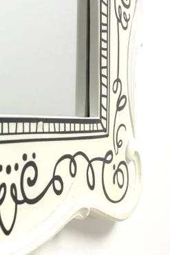 Lustro Białe Z Czarnymi Wzorami Kształt Klasyczny 50x67 Cm*KARE Design Discount