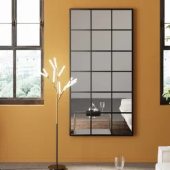Lustro Czarne Duże Rama Stalowa Loft 90x180 Cm*KARE Design Outlet