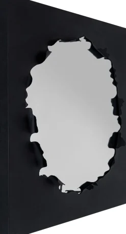 Lustro Do Salonu Czarne Stalowe Efekt Eksplozji 90x90 Cm*KARE Design Sale